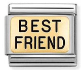 030166/05 Classic PLATES steel, bonded yellow gold, BEST FRIEND