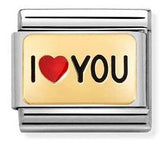 030284/52 Classic PLATES steel,enamel, gold,I HEART you