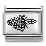 330111/21 Classic PLATES (IC) steel,925 silver. Bee FLOWERS
