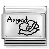 330112/20 Classic MONTH FLOWER PLATES (IC) steel,925 silver August