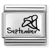 330112/21 Classic MONTH FLOWER PLATES (IC) steel, 925 silver.  September