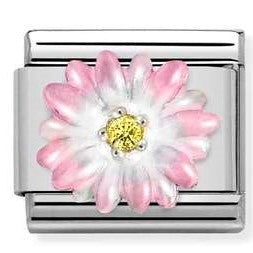 330321/05 CL SIMBOLS S/S, enamel, CZ, 925 silver ROSE flower