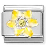 330321/08 CL SIMBOLS S/S, enamel, CZ, 925 silver Daffodil YELLOW