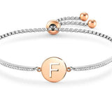 MILLELUCI bracelet S/steel,CZ, LETTER F 028007/006