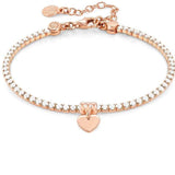 CHIC & CHARM bracelet ed,COLORS,925 silver,cz,ROSEGOLD WHITE OPAL heart 148612/025
