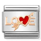 430202/10 Classic ,S/steel, enamel,Bonded Rose Gold Love Heart Arrow