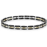 STRONG bracelet ed. Diamond, steel BLACK Yellow Gold 028314/012