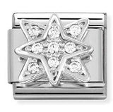 330304/45 Classic steel , CZ, 925 sterling silver Wind rose