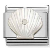 330509/11 Classic STONE  steel, 925 silver Shell in WHITE MOTHER OF PEARL