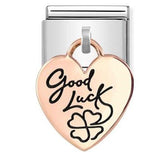 431803/07 Classic  steel 9ct gold Heart Good luck