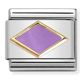 030285/50 Classic steel, enamel, 18k gold LILAC rhombus
