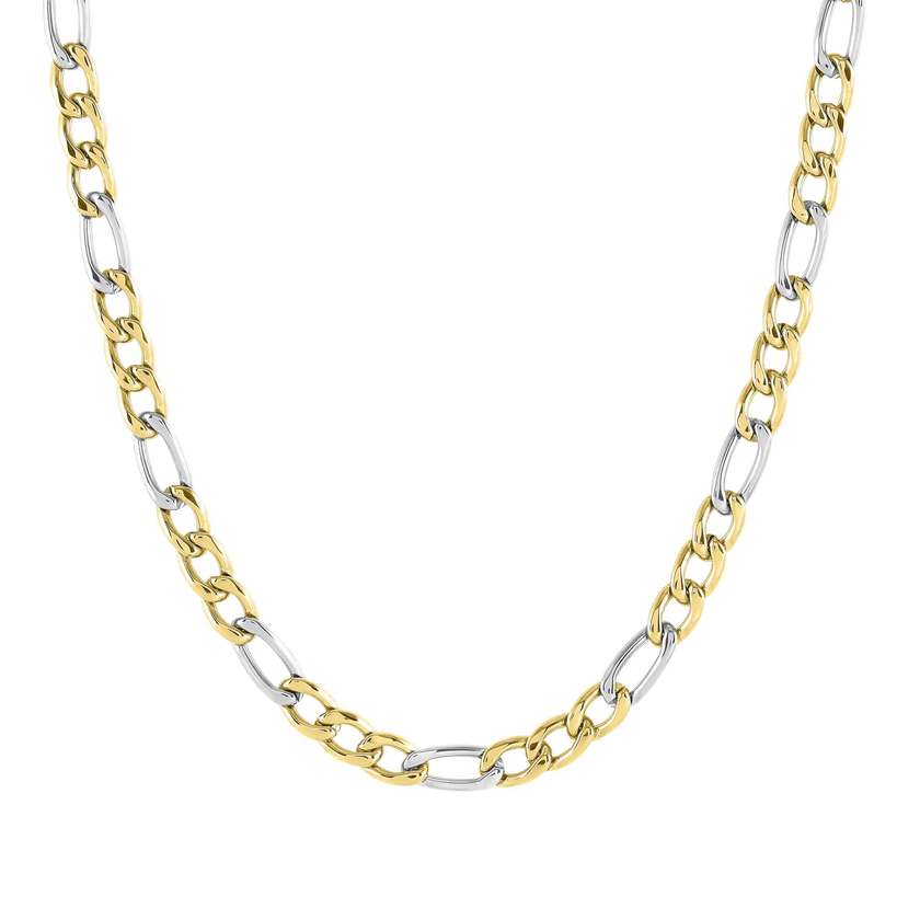 BEYOND steel necklace LARGE CURB Stainless steel, Yellow Gold