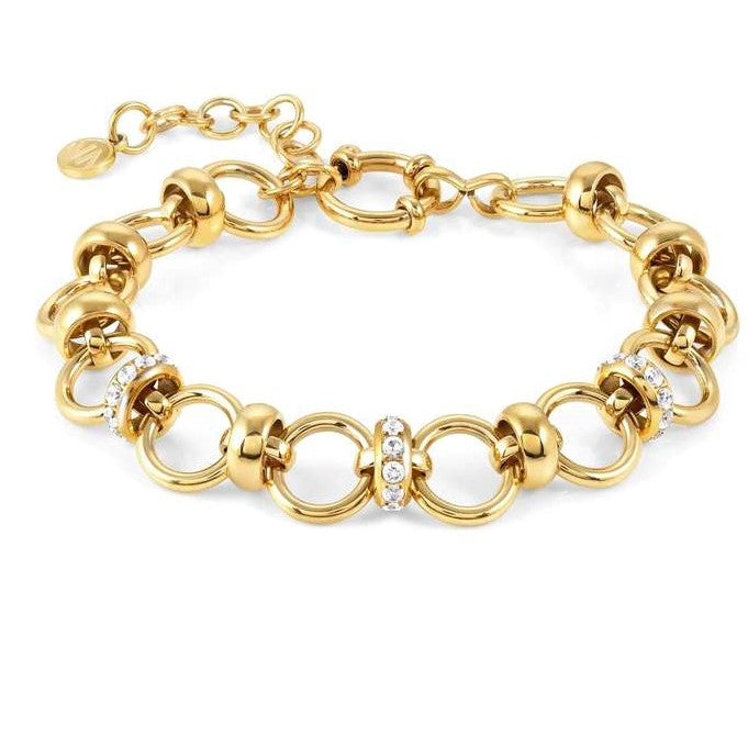 UNCONDITIONALLY bracelet, steel,CZ, Yellow Gold