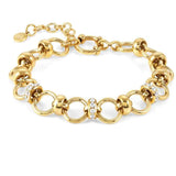 UNCONDITIONALLY bracelet, steel,CZ, Yellow Gold