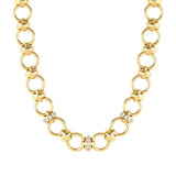 UNCONDITIONALLY necklace , steel, CZ Yellow Gold