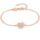 RAYOFLIGHT bracelet  925 silver , CZ Rose Gold Heart