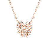 RAYOFLIGHT necklace in 925 silver CZ Rose Gold Heart