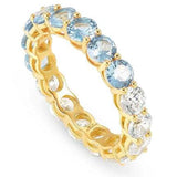 CHIC & CHARM JOYFUL ed. ring in 925 silver and cz (BICOLOR) LIGHT BLUE Fin. Yellow gold Size 11