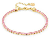 CHIC & CHARM JOYFUL ed. bracelet in 925 silver and cz PINK Fin. Yellow gold