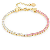 CHIC & CHARM JOYFUL ed. bracelet in 925 silver and cz (BICOLOR) PINK Fin. Yellow gold