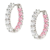 CHIC & CHARM JOYFUL ed. earrings in 925 silver and cz (BICOLOR) PINK Fin. Silver