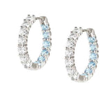 CHIC & CHARM JOYFUL ed. earrings in 925 silver and cz (BICOLOR) LIGHT BLUE Fin. Silver