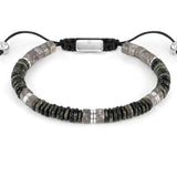 INSTINCT STYLE bracelet, steel, stones GRAY JASPER
