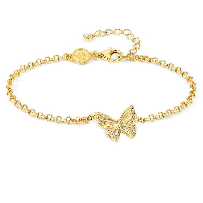 TRUEJOY bracelet in 925 silver and cubic zirconia Yellow Gold Butterfly in