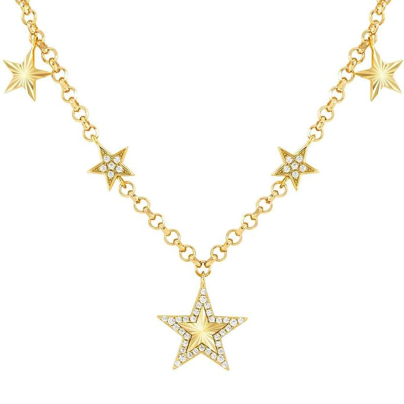 TRUEJOY necklace in 925 silver and cubic zirconia (RICH) Gold Star