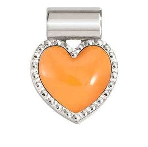 SEIMIA ed. CANDY SYMBOLS in diamond-cut 925 silver and enamel Orange heart