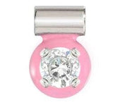 SEIMIA ed. CANDY SYMBOLS in 925 silver enamel and 1 cz WHITE and fuchsia enamel