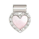 SEIMIA ed. CANDY SYMBOLS in 925 silver, stone and cz PINK MOTHER OF PEARL heart