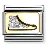 030224/05 Classic GLITTER PLATES, steel, enamel, Sneaker 18k gold