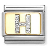 030291/08 Classic GLITTER LETTER H  steel, enamel, 18k gold H