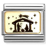 030166/34 Classic PLATES (IC)steel,18k gold Nativity