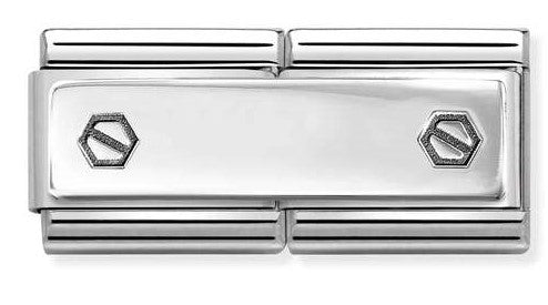 330710/49 Classic DOUBLE ENGRAVED steel, 925  silver CUSTOM Double hex screws