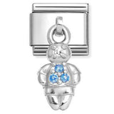331800/29 Classic CHARMS  steel 925  silver BLUE boy
