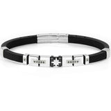 CITY bracelet,steel,cz, rubber Wind Rose 028816/014