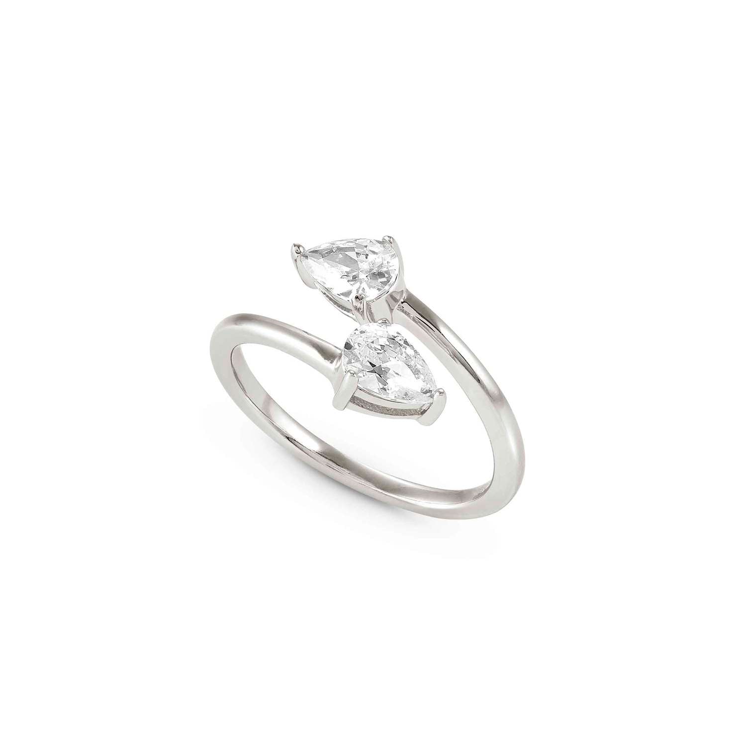 COLOUR WAVE ring, 925  silver, White CZ, Size 15 149810/006