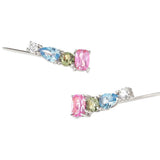 SIMPLE COLOR WAVE RICH earrings,925 silver,CZ, Silver149827/010