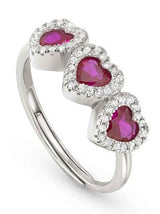 ALLMYLOVE ring, 925 , silver,CZ, RICH RED 240301/006