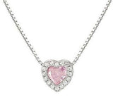 ALLMYLOVE necklace, 925  silver,CZ PINK 240302/002
