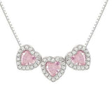 ALLMYLOVE necklace, 925 silver,CZ  PINK 240303/002