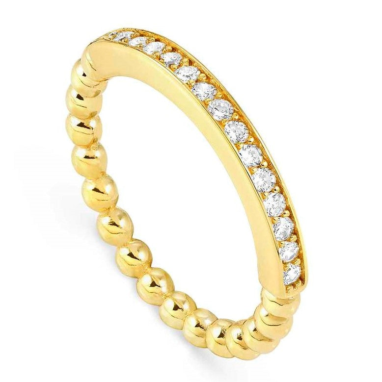 LOVECLOUD ring in 925 sterling silver and cz Yellow Gold Size17