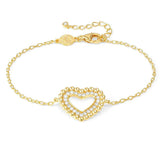 LOVECLOUD bracelet in 925 sterling silver and cz Yellow Gold Heart