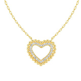 LOVECLOUD necklace in 925 sterling silver and cz Yellow Gold Heart