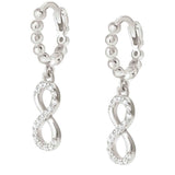 LOVECLOUD earrings in 925 sterling silver and CIRCLE cz Infinity Silver