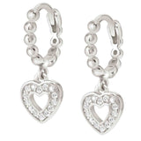 LOVECLOUD earrings in 925 sterling silver and CIRCLE cz Silver Heart