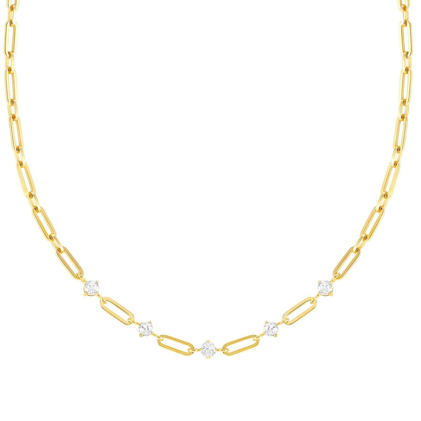 CHAINSOFSTYLE necklace,steel,cz Yellow Gold. 029402/012