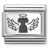 330111/46 Classic PLATES  steel and 925 silver Angel Dog